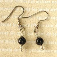 黒針ルチルピアスLV1